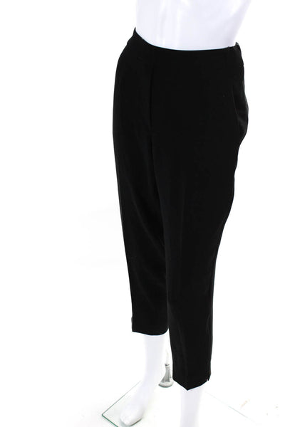 J Crew Womens Ruched Elastic Waist Tapered Slip-On Dress Pants Black Size 4