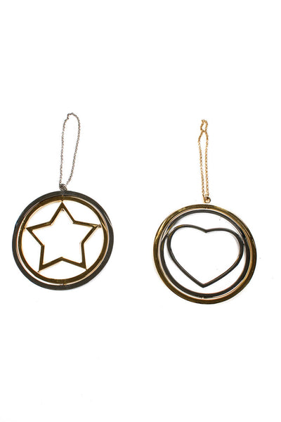 Chopard Gold Tone Heart Star Christmas Tree Ornaments