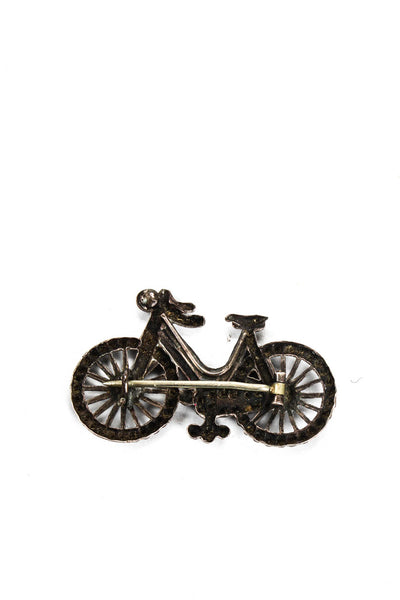 Designer Womens Vintage Sterling Silver Textured Small Bicycle Brooch Pin