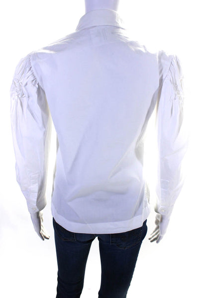 Simone Rocha Women's Collar Short Sleeves Button Down Blouse White Size S