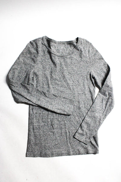 J Crew Womens Long Sleeve Tee Shirt Heather Gray Size Medium Large Lot 2