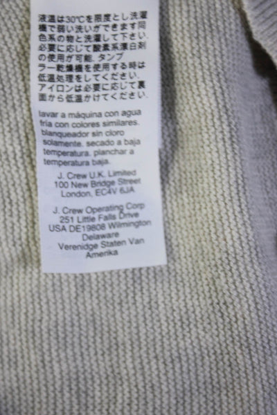 J Crew Mens Long Sleeve Crew Neck Pullover Sweater Gray Cotton Size Small