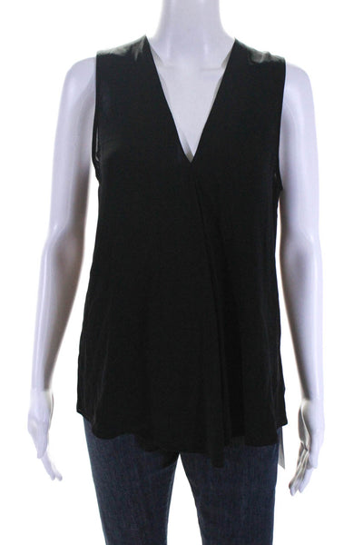 Theory Womens Silk V Neck Pullover Tank Top Black Size Small