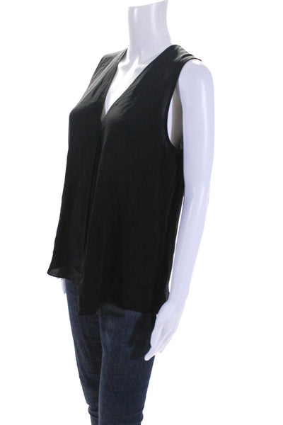 Theory Womens Silk V Neck Pullover Tank Top Black Size Small