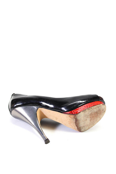 Giuseppe Zanotti Design Womens Stiletto Platform Peep Toe Pumps Black Size 35.5