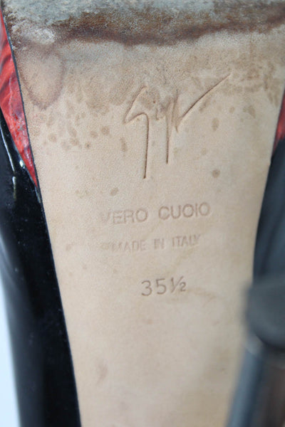 Giuseppe Zanotti Design Womens Stiletto Platform Peep Toe Pumps Black Size 35.5