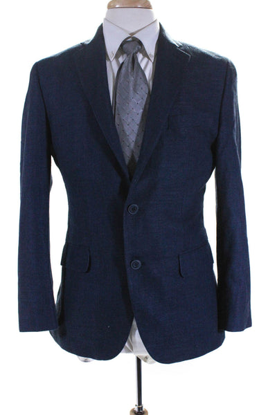 Michael Kors Mens Darted Collared Buttoned Long Sleeve Blazer Blue Size EUR38