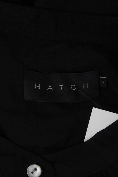 Hatch Womens High Neck Half Button Sleeveless Maternity Top Blouse Black Size 1