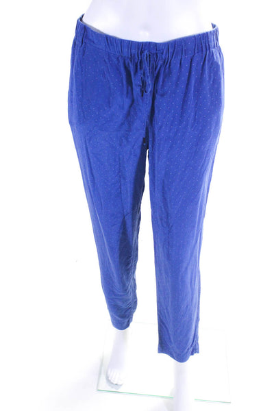 Joie Womens Polka Dot Slim Leg Elastic Waist Pants Blue Silk Size Small