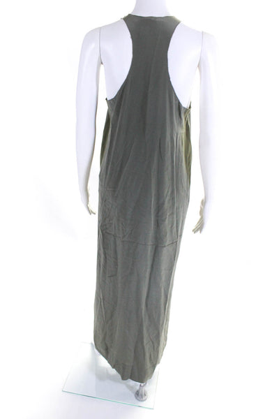 Joie Womens Scoop Neck Sleeveless Slit Midi Shift Dress Light Green Size Small