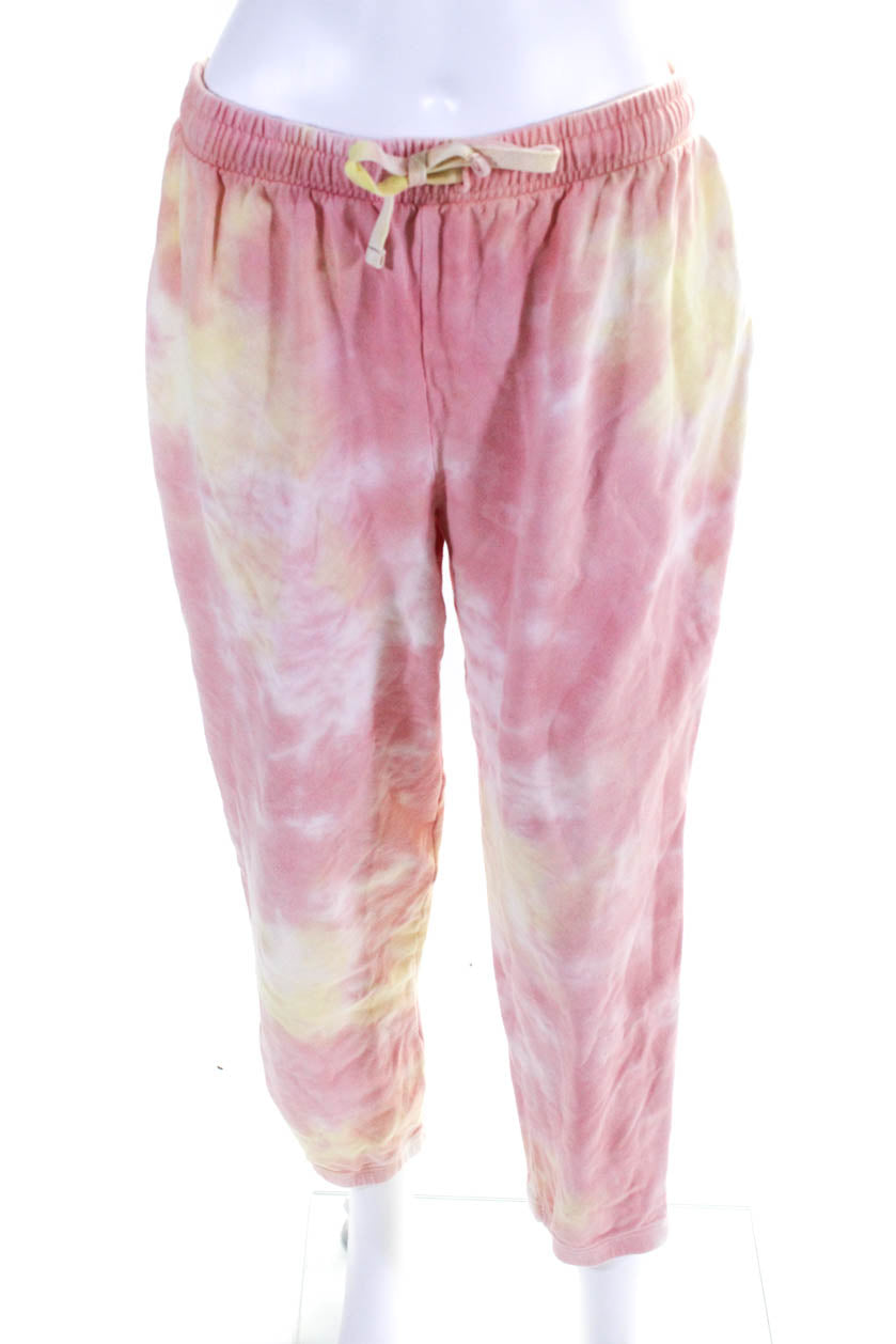 Carbon38 Women's Elastic Waist Drawstring Tie Dye Sweat Pant Size