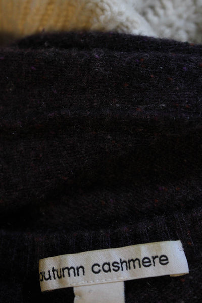 Autumn Cashmere Women's Cashmere Long Sleeve Sweater Purple Size S