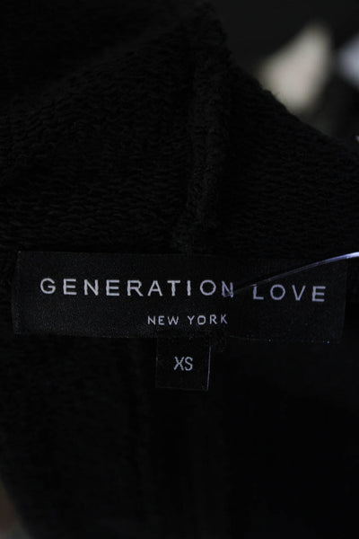 Generation Love Womens Knit Open Front Waterfall Jacket Black Size Small