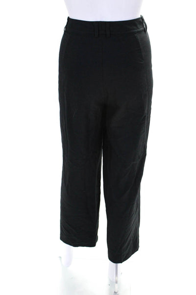 St. John Collection Womens Mid-Rise Pleated Front Straight Trousers Black Size 6