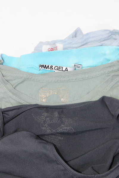 Goldie Pam & Gela So Nikki Womens Tie Dye V-Neck T-Shirts Tops Blue XS S M Lot 4