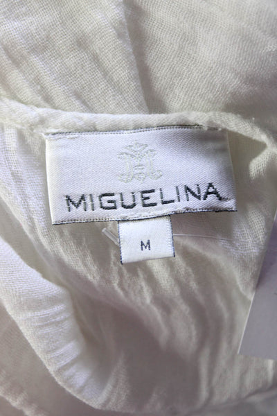 Miguelina Women's Sleeveless Embroidered Cotton Pullover Midi Dress White Size M