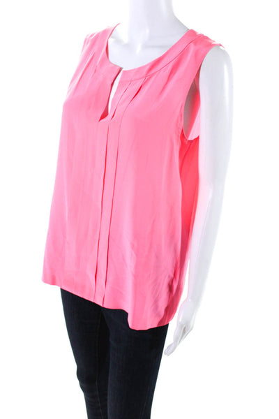 Kate Spade New York Women's Sleeveless V Neck Silk Blouse Pink Size 10