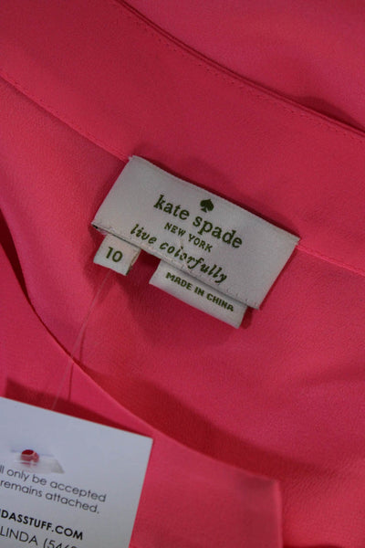 Kate Spade New York Women's Sleeveless V Neck Silk Blouse Pink Size 10