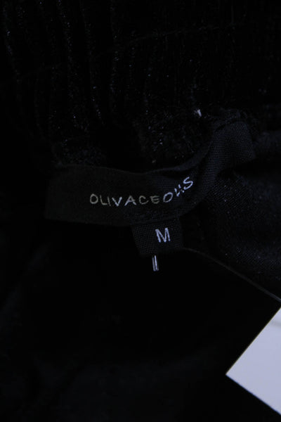 Olivaceous Women's Velour Drawstring Cuffed Jogger Pants Black Size M