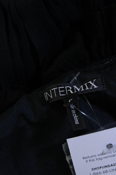 Intermix Women's Ruffle One Shoulder Navy Blue Blouse Size P