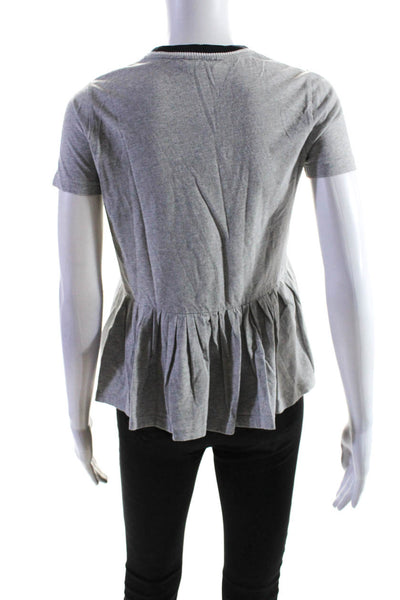 Demylee Womens Short Sleeve Crew Neck Tee Shirt Gray Cotton Size Extra Small