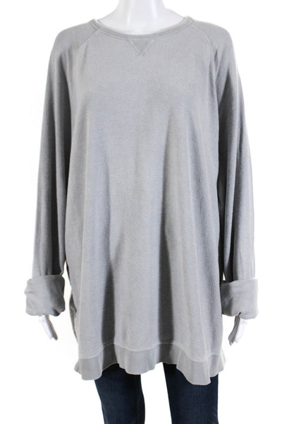 Johnnie-O Womens Crew Neck Long Sleeve Relaxed Pullover Sweatshirt Gray Size XXL