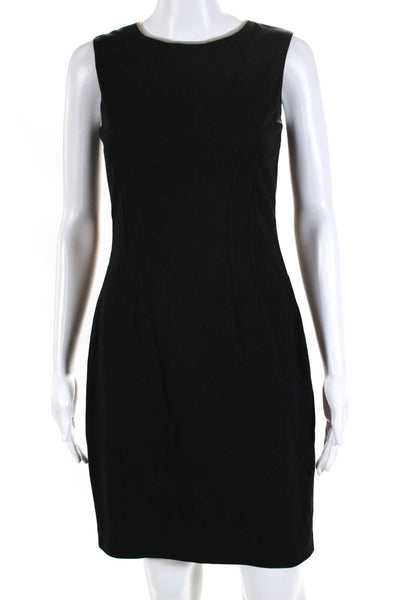 Elie Tahari Womens Sleeveless Round Neck Knee Length Pencil Dress Black Size 0