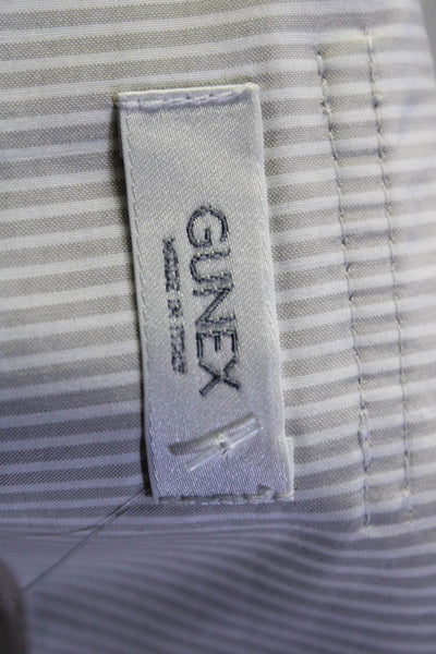 Gunex Womens Cotton Striped Print Unlined Short A-Line Skirt Gray White Size 4