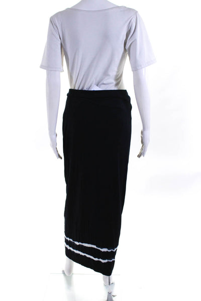 Bailey 44 Womens Elastic Waistband Tie Dyed Striped Skirt Black White Size Large