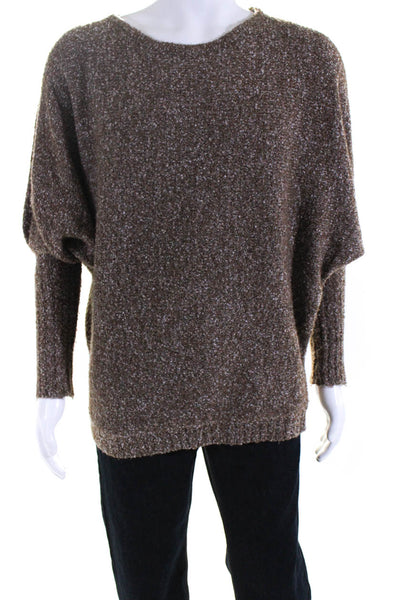 Kenzie Women's Long Sleeve Scoop Neck Pullover Sweater Brown Size M