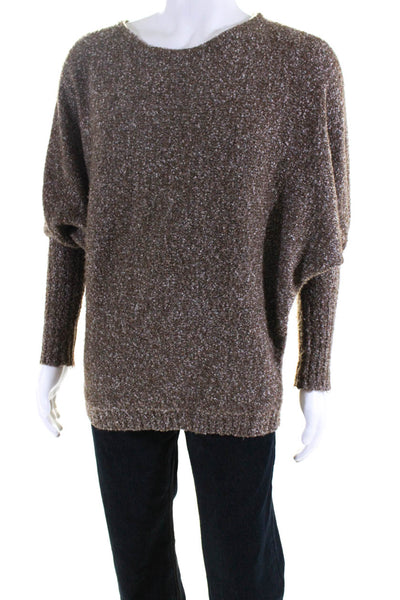 Kenzie Women's Long Sleeve Scoop Neck Pullover Sweater Brown Size M