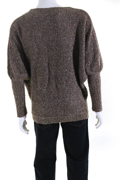 Kenzie Women's Long Sleeve Scoop Neck Pullover Sweater Brown Size M