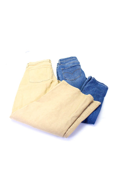 Levis Banana Republic Womens Skinny Wide Cropped Jeans Blue Beige 28 29 Lot 2