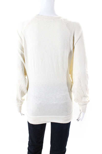 Standard James Perse Womens Long Sleeves Sweatshirt White Cotton Size 2