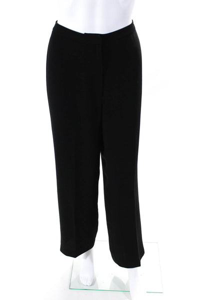 Tahari Womens Straight Leg Hook & Eye Flat Front Dress Pants Black Size 8