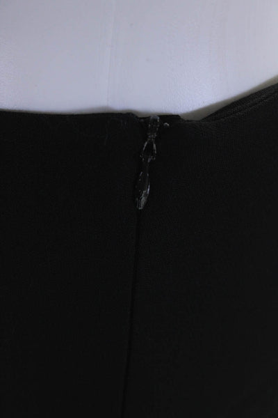 Emporio Armani Womens Flat Front Mid Rise Slim Straight Pants Black Size 38