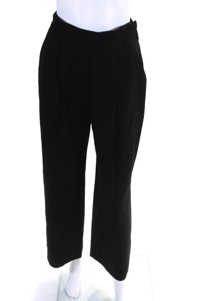 Gianfranco Ferre Womens 100% Wool Pleated Front Straight Pants Black Size 38