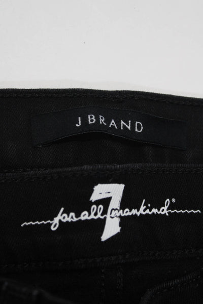 J Brand 7 For All Mankind Womens Cotton Denim Skinny Jeans Black Size 27 Lot 2