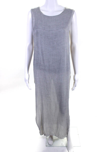 Young Fabulous & Broke Womens Sleeveless Side Slits Maxi Dress Gray Size M