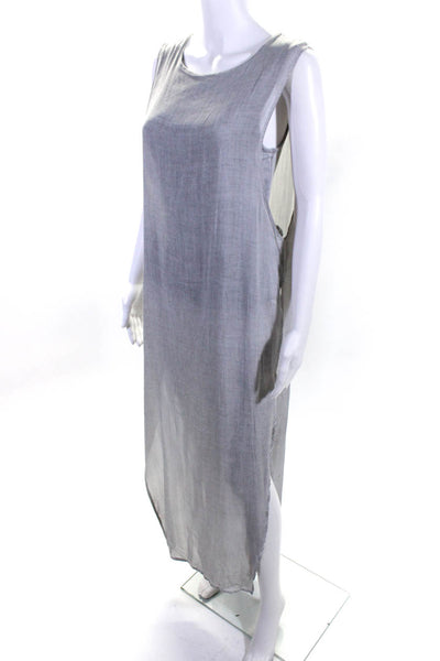 Young Fabulous & Broke Womens Sleeveless Side Slits Maxi Dress Gray Size M