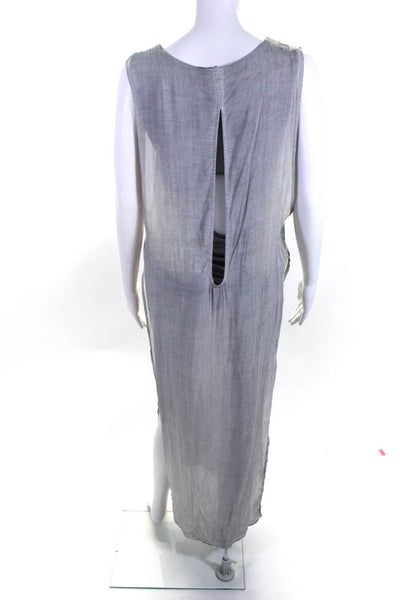 Young Fabulous & Broke Womens Sleeveless Side Slits Maxi Dress Gray Size M