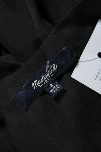 Madewell Womens Silk Georgette Pleated Bodice Sleeveless Maxi Dress Black Size S