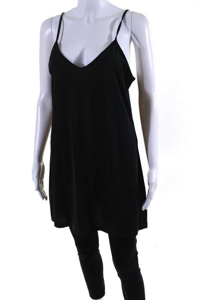 Alexis Womens Stretch V-Neck Sleeveless Pullover Cami Tank Top Black Size L