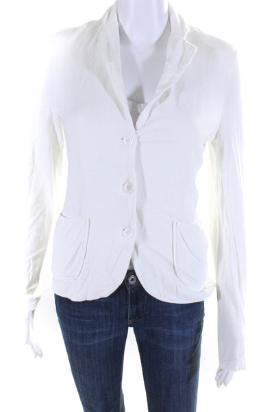 Majestic Filatures Womens Long Sleeved Buttoned Collared Cardigan White Size 1