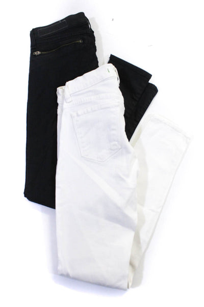 J Brand Rag & Bone Jean Womens Zippered Skinny Jeans White Black Size 25 Lot 2