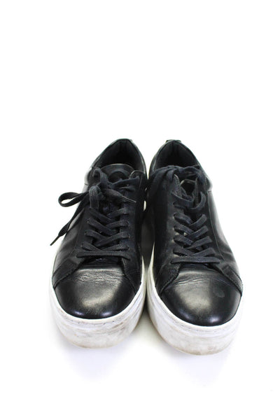 Vagabond Womens Leather Lace Up Low Top Platform Sneakers Black White Size 7