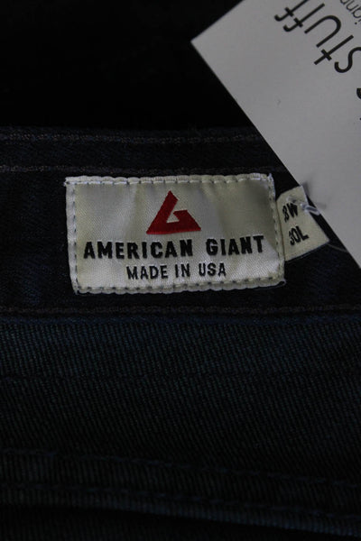American Giant Mens Five Pocket Button Close Tapered Leg Jeans Navy Size 38/30