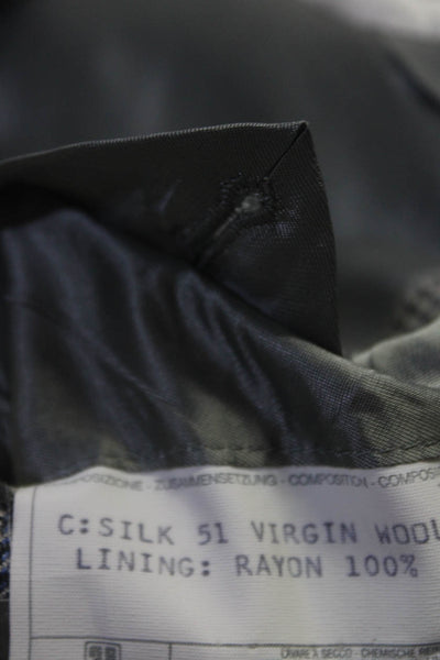 Saks Fifth Avenue Mens Wool Houndstooth Print Buttoned Blazer Black Size EUR52