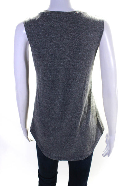 Chrldr Womens Cotton Graphic Print Sleeveless Pullover Tank Top Gray Size XS