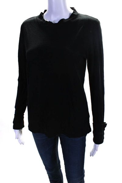 Nation LTD Womens Cotton Snap Buttoned Long Sleeve Pullover T-Shirt Black Size M